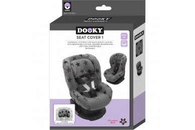 Universal cover for group 1 car seats DOOKY Grey Stars 3