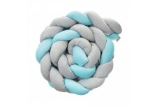 Baby Crib Braid Bumper Belisima Blue/Grey 250 cm