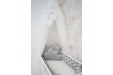 Baby Crib Braid Bumper+3 Pillows BELISIMA VELVET Grey