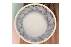 Baby Crib Braid Bumper Belisima Blue/Grey 250 cm 1