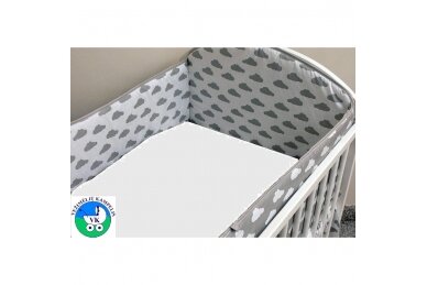 Baby Crib Bumper Ankras CHMURKI Grey 360 cm