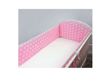 Baby Crib Bumper Ankras KROPKI Pink 360 cm