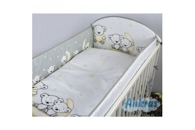 Baby Crib Bumper Ankras LEON Grey 360 cm