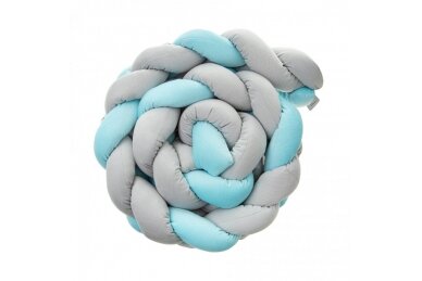 Baby Crib Braid Bumper Belisima Blue/Grey 250 cm