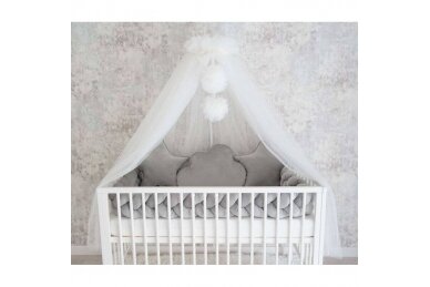 Baby Crib Braid Bumper+3 Pillows BELISIMA VELVET Grey 1