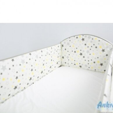 Защитные бортики на кроватку Ankras STARS Grey-360