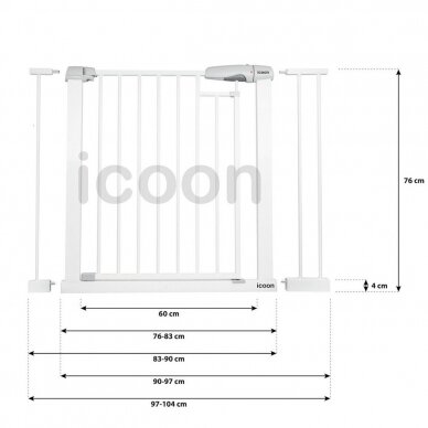 Ворота безопасности ICOON 76-104 cm, Grey 5