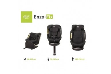 Car Seat 4baby ENZO FIX 360°(40-150 cm) Black 8