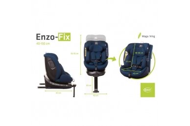 Car Seat 4baby ENZO FIX 360°(40-150 cm) Navy Blue 13