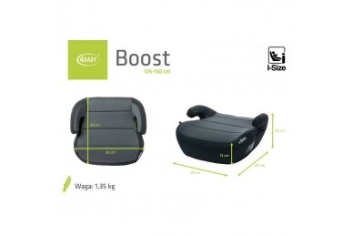 Car seat Booster 4Baby BOOST XXIV (125-150cm),  Black 5