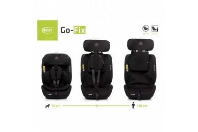 Car Seat 4BABY GO-FIX (76-150cm) Black 3