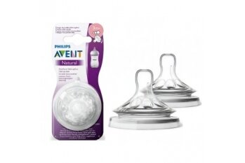 AVENT Natural Teats silikon 3m+ 2vnt