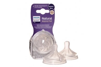 AVENT Natural Response teat silikone 3m+ 2vnt