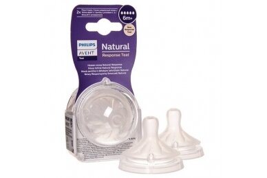 AVENT Natural Response teat silikone 6m+ 2vnt