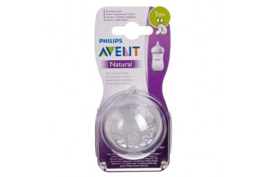 AVENT Natural teat silikone  Anti-colic 1m+ 2pcs