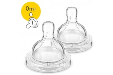 AVENT Classic+ Teat silikone Anti-colic 0m+, 2 pcs