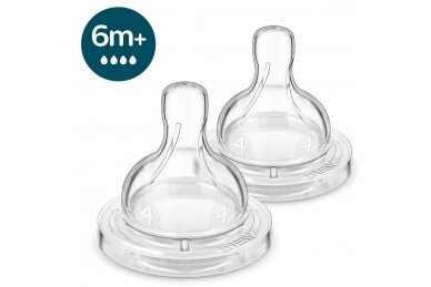 AVENT Teat silikone Anti-colic 6m+, 2 pcs