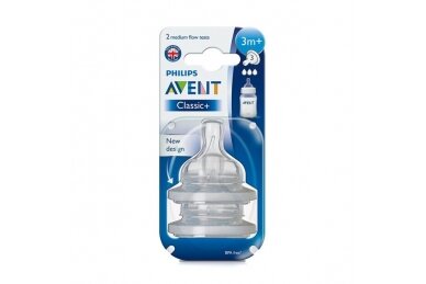 AVENT Classic+ teat silikone 3m+ 2vnt