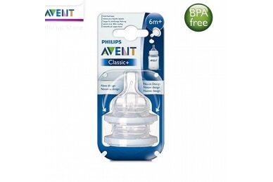 AVENT Classic+ Teat silikone Anti-colic 6m+ 2 pcs