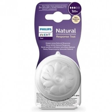 AVENT Natural Response силиконовые соски 1м+, 2 шт