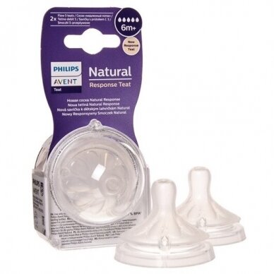 AVENT Natural Response силиконовые соски 6м+ 2 шт