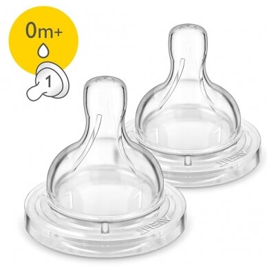 AVENT žindukas silikoninis Classic+ 0m+, 2vnt