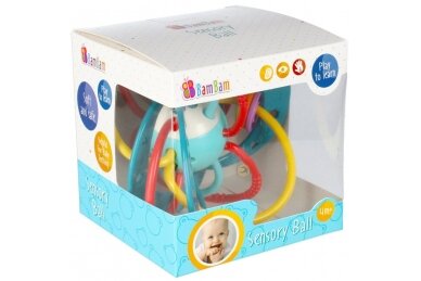 Rattle with Teether BamBam SENSORY BALL Blue 2