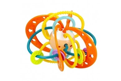 Rattle with Teether BamBam SENSORY BALL Orange