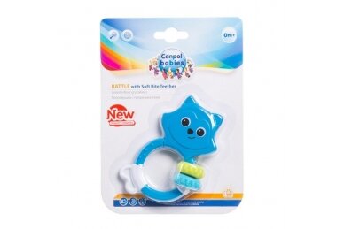 Rattle with Teether Canpol 56/141 Blue 1