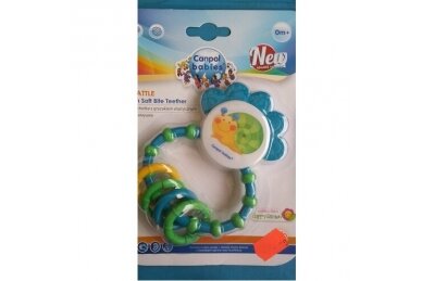 Rattle with Soft Bite Teether Canpol HAPPY GARDEN, 56/137 1