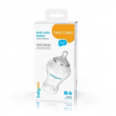 Бутылочка для кормления BabyOno Anti-colic NATURAL NURSING260 ml 3