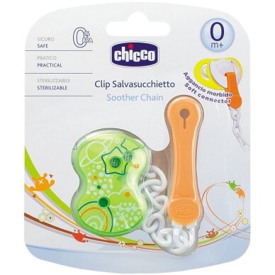 Держатель для пустышки Chicco Clip Salvasucchietto, Green