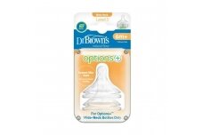 Dr Brown's Silicone Teats 3 OPTIONS+, 6m+, 2 pcs