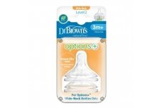 Dr Brown's Silikone Teat 2 OPTIONS+, 3+, 2 pcs