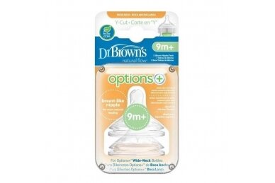 Dr Brown's Silikone Teat 9m+, 2 pcs