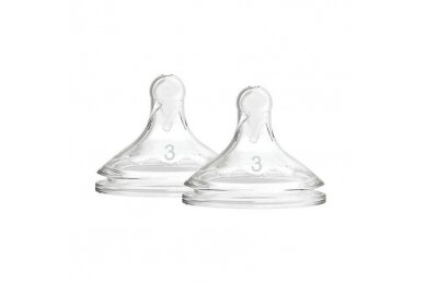 Dr Brown's Silicone Teats 3 OPTIONS+, 6m+, 2 pcs 1