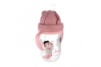 Cup with Weighted Straw Canpol BONJOUR PARIS 56/607 Pink 1