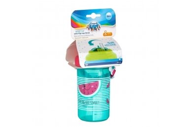 Sport Cup with Flip-top Silicone Straw Canpol SO COOL 4/102 Pink 1