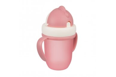 Cup with Silicone Flip-top Straw Canpol MATTE PASTELS 56/522 Pink 1