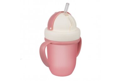 Cup with Silicone Flip-top Straw Canpol MATTE PASTELS 56/522 Pink