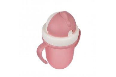 Cup with Silicone Flip-top Straw Canpol MATTE PASTELS 56/522 Pink 3