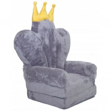 Ištiesiamas vaikiškas fotelis THRONE Grey 1