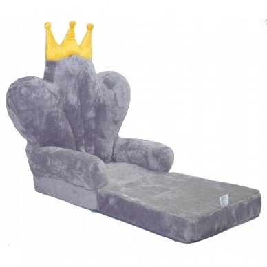 Ištiesiamas vaikiškas fotelis THRONE Grey 3