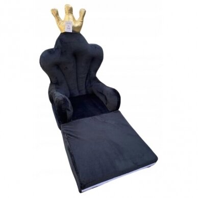 Ištiesiamas vaikiškas fotelis THRONE Black 1