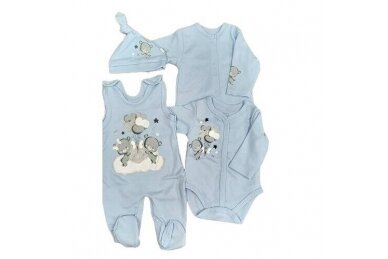 Baby Layette Set  Newborn Baby Clothes Koala HAPPINESS 4 parts, 56 Blue