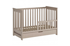 Baby cot Klupś IWO with driwer and removable side Beige