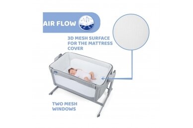 Co-sleeping crib NEXT2ME MAGIC Moon Grey 3