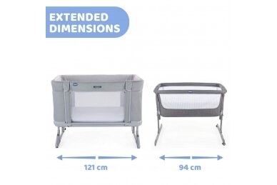 Sleeping cot Chicco NEXT2ME FOREVER Cool Grey 6