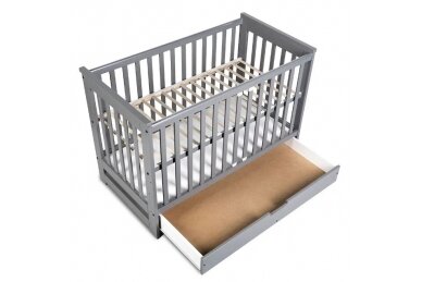 Baby cot Klupś IWO with driwer and removable side Beige 2