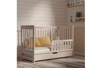 Baby cot Klupś IWO with driwer and removable side Beige 7